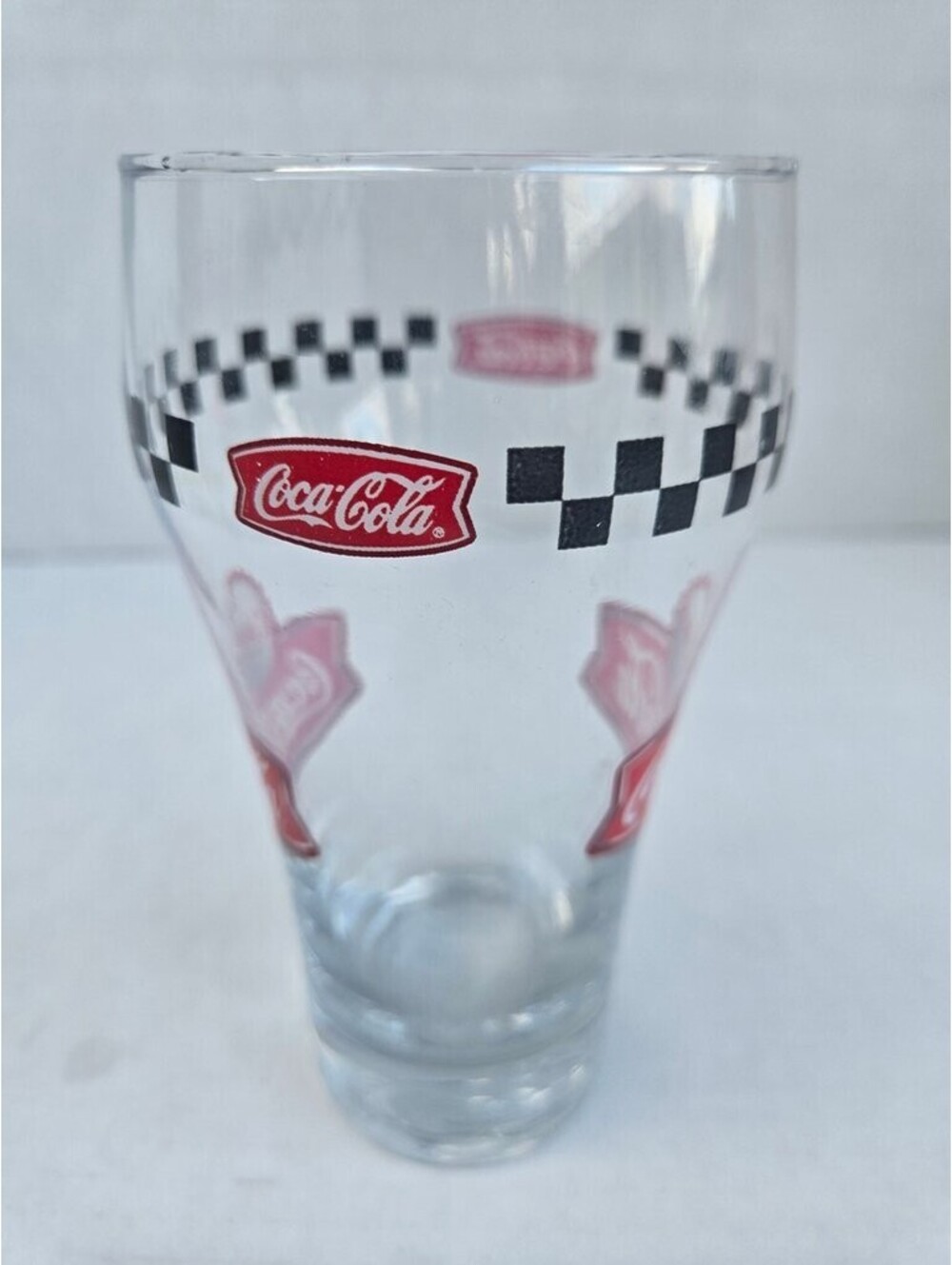 Vintage Coca-Cola Checkerboard Glass Tumbler